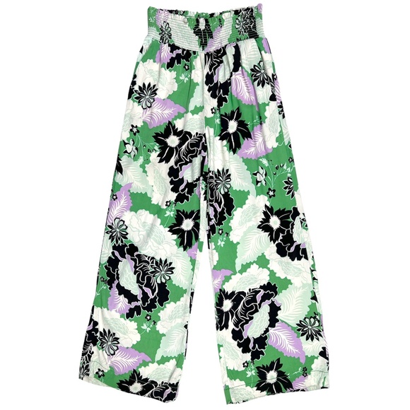 Anthropologie Maeve The Saria Smocked Floral Wide Leg Pants Size XS - Picture 4 of 12